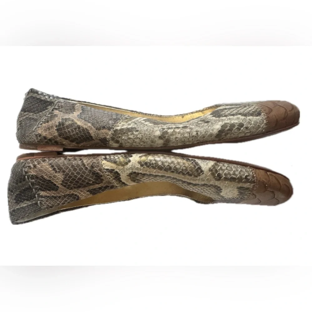 Coach Annabelle Patchwork Exotic Snakeskin Embossed Leather Ballet Flats 7.5 B